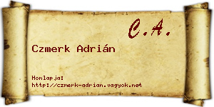 Czmerk Adrián névjegykártya
